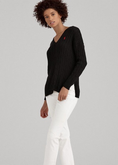 Dámské Svetr Polo Ralph Lauren Cable-Knit Side-Slit - 39461-EWQR